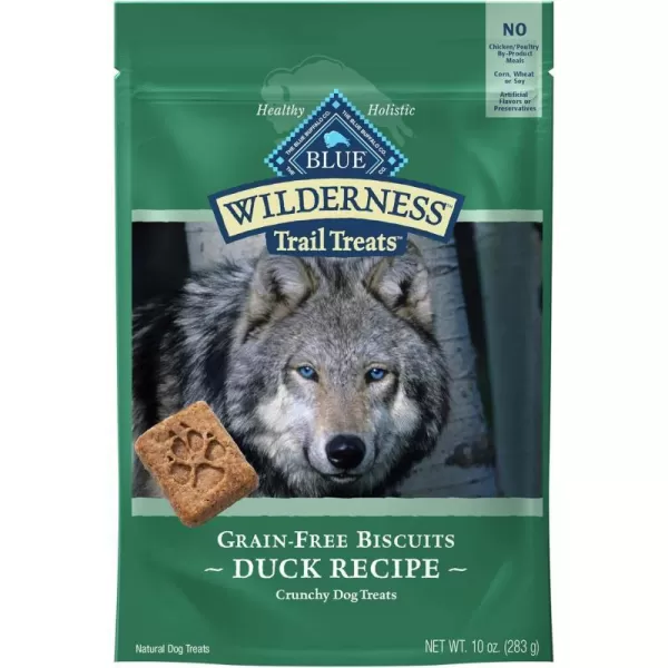 imageBlue Buffalo Wilderness Trail Treats High Protein Grain Free Crunchy Dog Treats Biscuits Salmon Recipe 24oz BagDuck 10 Ounce Pack of 1