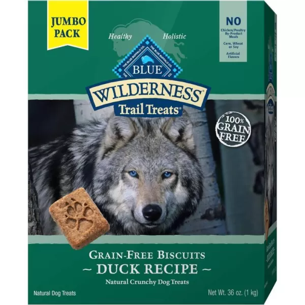 imageBlue Buffalo Wilderness Trail Treats High Protein Grain Free Crunchy Dog Treats Biscuits Salmon Recipe 24oz BagDuck 225 Pound Pack of 1