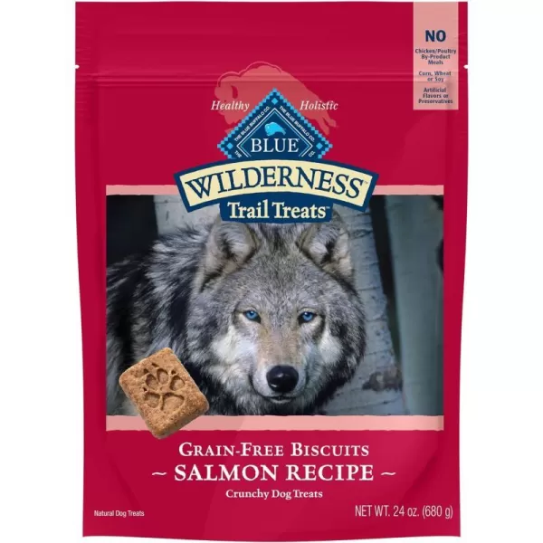 imageBlue Buffalo Wilderness Trail Treats High Protein Grain Free Crunchy Dog Treats Biscuits Salmon Recipe 24oz BagSalmon 15 Pound Pack of 1