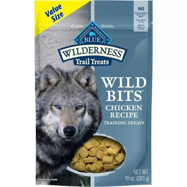 imageBlue Buffalo Wilderness Trail Treats Wild Bits High Protein Grain Free SoftMoist Training Dog Treats Chicken Recipe 10oz bagChicken 10 Ounce Pack of 1