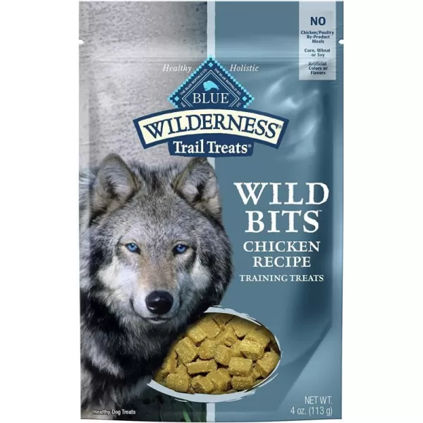 imageBlue Buffalo Wilderness Trail Treats Wild Bits High Protein Grain Free SoftMoist Training Dog Treats Chicken Recipe 10oz bagChicken 4 Ounce Pack of 1