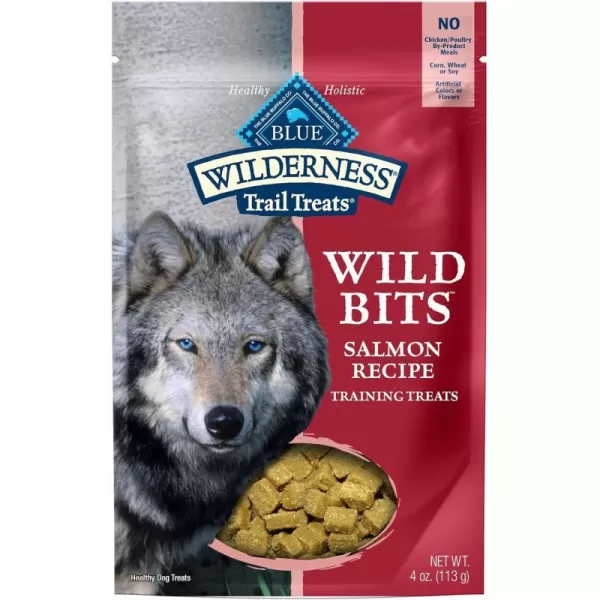 imageBlue Buffalo Wilderness Trail Treats Wild Bits High Protein Grain Free SoftMoist Training Dog Treats Salmon Recipe 10oz BagSalmon 4 Ounce Pack of 1