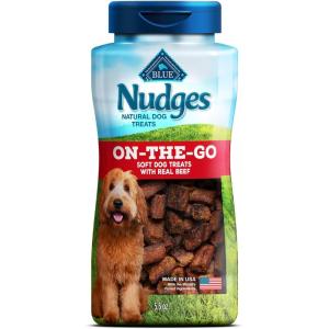 imageBlue Buffalo Nudges Bitesize Chewy Dog Treats with Real USA Beef Made with Natural Ingredients Great for OntheGo 55oz ContainerBeef