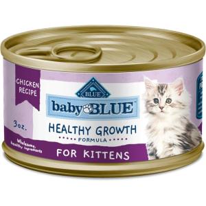 imageBlue Buffalo Baby BLUE Natural Kitten Wet Cat Food Healthy Growth Formula with DHA Chicken Recipe MultiPack 3oz Cans 6 Count3 Ounce Pack of 24