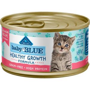 imageBlue Buffalo Baby Blue Natural GrainFree Wet Food for Kittens Healthy Growth Formula with DHA HighProtein Chicken Pat 3 oz CanSalmon