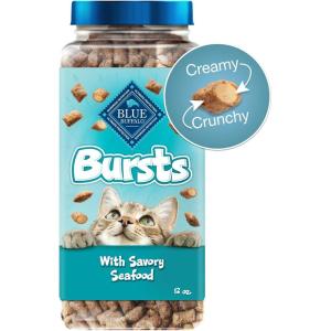 imageBlue Buffalo Bursts Crunchy ampamp Creamy Cat Treats Great for Training PawLickin Chicken 12oz TubSeafood