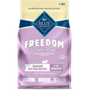 imageBlue Buffalo Freedom GrainFree Indoor Dry Kitten Food with DHA Complete ampamp Balanced Nutrition for Kittens Chicken Recipe 5lb BagChicken