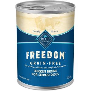 imageBlue Buffalo Freedom GrainFree Senior Wet Dog Food Free of Glutens ampamp Artificial Preservatives Made With Natural Ingredients Chicken Recipe 125oz Cans 12 Count