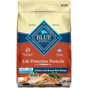 imageBlue Buffalo Life Protection Formula Large Breed Senior Dry Dog Food Promotes Joint Health and Immunity Made with Natural Ingredients Chicken ampamp Brown Rice Recipe 30lb BagChicken  Brown Rice