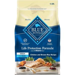 imageBlue Buffalo Life Protection Formula Senior Dry Dog Food Supports Joint Health and Mobility Made with Natural Ingredients Chicken ampamp Brown Rice Recipe 15lb BagChicken  Brown Rice