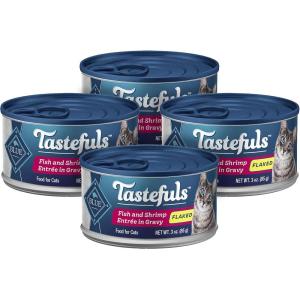 imageBlue Buffalo Tastefuls Flaked Wet Cat Food Variety Pack Made with Natural Ingredients Tuna Chicken Fish ampamp Shrimp 3oz Cans 12 Count 4 of EachFish