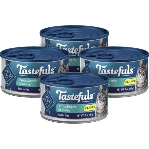 imageBlue Buffalo Tastefuls Flaked Wet Cat Food Variety Pack Made with Natural Ingredients Tuna Chicken Fish ampamp Shrimp 3oz Cans 12 Count 4 of EachTuna