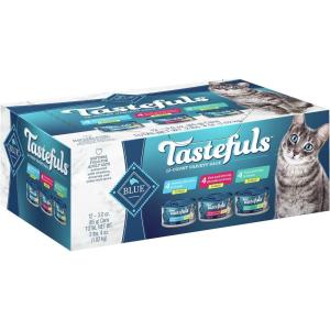 imageBlue Buffalo Tastefuls Flaked Wet Cat Food Variety Pack Made with Natural Ingredients Tuna Chicken Fish ampamp Shrimp 3oz Cans 12 Count 4 of EachVariety Pack Tuna  Chicken  Fish  Shrimp