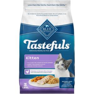 imageBlue Buffalo Tastefuls Kitten Food With DHA Dry Cat Food Made in the USA with Natural Ingredients Chicken Recipe 3lb BagChicken  Brown Rice
