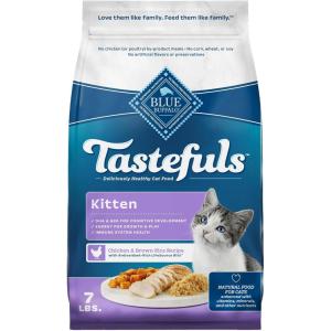 imageBlue Buffalo Tastefuls Kitten Food With DHA Dry Cat Food Made in the USA with Natural Ingredients Chicken Recipe 7lb BagChicken  Brown Rice