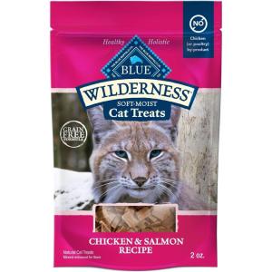 imageBlue Buffalo Wilderness Grain Free SoftMoist Cat Treats Chicken ampamp Salmon 2oz BagChicken  Salmon