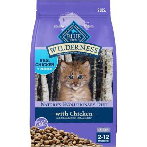 imageBlue Buffalo Wilderness Natural Kitten Dry Cat Food with DHA and ARA to Support Brain and Eye Development HighProtein and GrainFree Diet Chicken 5lb Bag