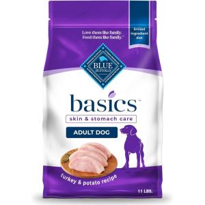 imageBlue Buffalo Basics Adult Dry Dog Food Skin ampamp Stomach Care Limited Ingredient Diet for Dogs Salmon Recipe 24lb BagTurkey  Potato