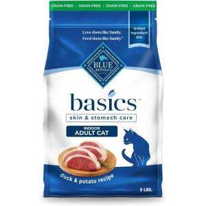 imageBlue Buffalo Basics GrainFree Dry Cat Food Skin ampamp Stomach Care Limited Ingredient Diet for Indoor Cats Turkey ampamp Potato Recipe 11lb BagDuck  Potato