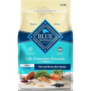 imageBlue Buffalo Life Protection Formula Adult Dry Dog Food Helps Build and Maintain Strong Muscles Made with Natural Ingredients Lamb ampamp Brown Rice Recipe 30lb BagFish  Brown Rice