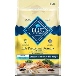 imageBlue Buffalo Life Protection Formula Adult Dry Dog Food Helps Build and Maintain Strong Muscles Made with Natural Ingredients Lamb ampamp Brown Rice Recipe 30lb BagHealthy Weight Chicken  Brown Rice