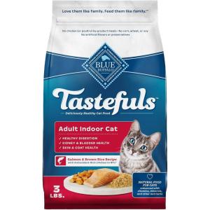 imageBlue Buffalo Tastefuls Natural Dry Food for Adult Indoor Cats Chicken ampamp Brown Rice Recipe 7lb BagSalmon  Brown Rice