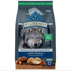 imageBlue Buffalo Wilderness Adult HighProtein Dry Dog Food with Real Chicken GrainFree Made in the USA with Natural Ingredients Chicken 24lb Bag