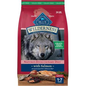 imageBlue Buffalo Wilderness Adult HighProtein Dry Dog Food with Real Salmon GrainFree Made in the USA with Natural Ingredients Salmon 24lb BagSalmon  Grain Free