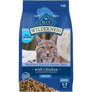 imageBlue Buffalo Wilderness Natural Adult Dry Cat Food Indoor Cats HighProtein ampamp GrainFree Chicken 5lb Bag