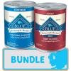 imageBlue Buffalo Homestyle Recipe Adult Wet Dog Food Made with Natural Ingredients Beef Dinner With Garden Vegetables 125oz Cans 12 CountVariety Pack Chicken  Beef