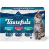 imageBlue Buffalo Tastefuls Natural Flaked Wet Cat Food Variety Pack Tuna Chicken and Fish ampamp Shrimp Entres in Gravy 55oz Cans 12 Count  4 of EachTuna  Chicken  Fish  Shrimp