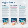 imageBlue Buffalo Tastefuls Natural Flaked Wet Cat Food Variety Pack Tuna Chicken and Fish ampamp Shrimp Entres in Gravy 55oz Cans 12 Count  4 of EachTuna  Chicken  Fish  Shrimp