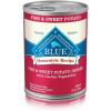 imageBlue Buffalo Homestyle Recipe Adult Wet Dog Food Made with Natural Ingredients Beef Dinner With Garden Vegetables 125oz Cans 12 CountFish  Sweet Potato