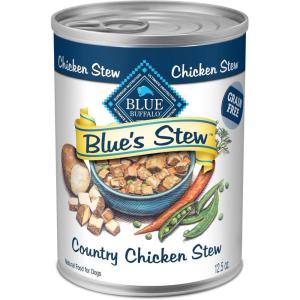 imageBlue Buffalo Blues Stew GrainFree Wet Dog Food Made with Natural Ingredients Hearty Beef Stew 125oz Cans 12 CountChicken