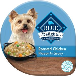 imageBlue Buffalo Delights Small Breed Natural Wet Dog Food Rotisserie Chicken Flavor in Gravy 35oz Cups 12 CountChicken