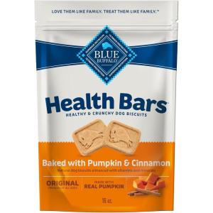 imageBlue Buffalo Health Bars Crunchy Dog Biscuits OvenBaked With Natural Ingredients Pumpkin ampamp Cinnamon 16oz BagPumpkin  Cinnamon