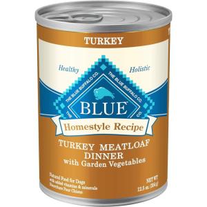 imageBlue Buffalo Homestyle Recipe Adult Wet Dog Food Made with Natural Ingredients Beef Dinner With Garden Vegetables 125oz Cans 12 CountTurkey