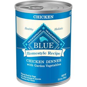 imageBlue Buffalo Homestyle Recipe Adult Wet Dog Food Made with Natural Ingredients Chicken Dinner With Garden Vegetables 125oz Can Pack of 12