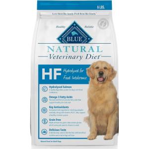 imageBlue Buffalo Natural Veterinary Diet HF Hydrolyzed for Food Intolerance Dry Dog Food Veterinarians Prescription Required Salmon 22lb BagSalmon