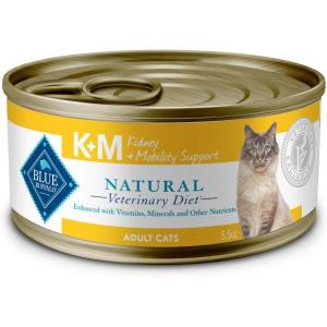 imageBlue Buffalo Natural Veterinary Diet KM Wet Cat Food Kidney  Mobility Support Formula Veterinarian Prescription Required Chicken 55oz Can Pack of 24