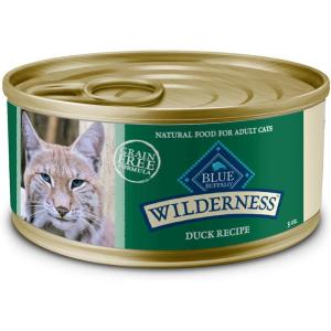 imageBlue Buffalo Wilderness Natural Wet Cat Food Pat HighProtein ampamp GrainFree Recipe Chicken 55oz Cans 24 CountDuck