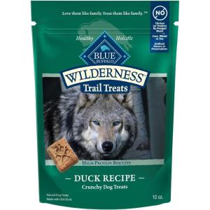 imageBlue Buffalo Wilderness Trail Treats Crunchy Dog Biscuits GrainFree and HighProtein Dog Treats Made with Natural Ingredients Salmon Recipe 24oz BagDuck