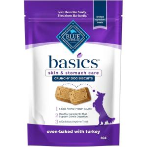 imageBlue Buffalo Basics Dog Biscuits Skin ampamp Stomach Care Crunchy Dog Treats Turkey Recipe 6oz BagTurkey  Potato