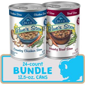 imageBlue Buffalo Blues Stew Grain Free Natural Adult Wet Dog Food Chicken Stew ampamp Beef Stew 125oz can 24 Count 12 of Each FlavorBundle Chicken  Beef