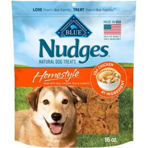 imageBlue Buffalo Nudges Homestyle Natural Dog Treats Made in the USA with Real Chicken Peas and Carrots 16oz BagChicken