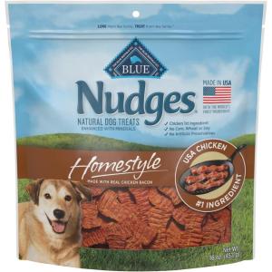 imageBlue Buffalo Nudges Homestyle Natural Dog Treats Made in the USA with Real Chicken Peas and Carrots 16oz BagChicken and Bacon