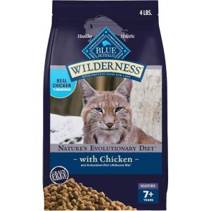 imageBlue Buffalo Wilderness High Protein Natural Mature Grain Free Cat Food Bundle Dry Cat Food and Wet Cat Food Chicken 5lb Dry Food  3oz cans 24ctChicken