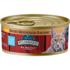 imageBlue Buffalo Wilderness Wild Delights Meaty Morsels Wet Cat Food HighProtein ampamp GrainFree Made with Natural Ingredients Chicken ampamp Turkey Recipe in Tasty Gravy 3oz Cans 24 CountRed Meat