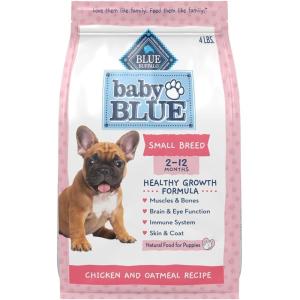 imageBlue Buffalo Baby BLUE Natural Small Breed Puppy Dry Dog Food Healthy Growth Formula with DHA Chicken and Oatmeal Recipe 4lb Bag4 Pound Pack of 1