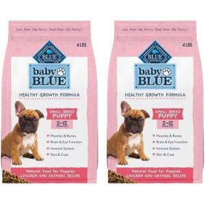 imageBlue Buffalo Baby BLUE Natural Small Breed Puppy Dry Dog Food Healthy Growth Formula with DHA Chicken and Oatmeal Recipe 4lb Bag4 Pound Pack of 2
